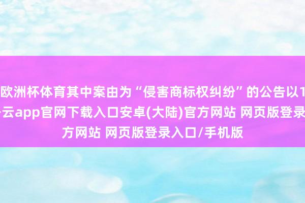 欧洲杯体育其中案由为“侵害商标权纠纷”的公告以104则居首-开云app官网下载入口安卓(大陆)官方网站 网页版登录入口/手机版