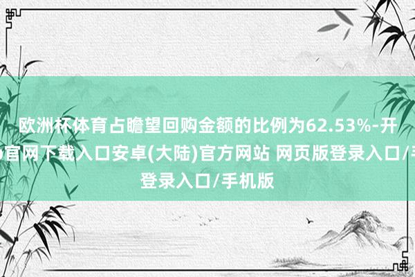 欧洲杯体育占瞻望回购金额的比例为62.53%-开云app官网下载入口安卓(大陆)官方网站 网页版登录入口/手机版