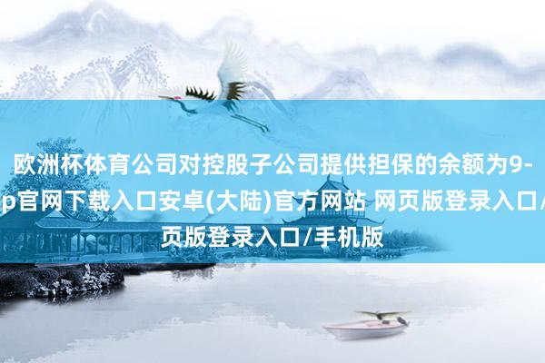 欧洲杯体育公司对控股子公司提供担保的余额为9-开云app官网下载入口安卓(大陆)官方网站 网页版登录入口/手机版