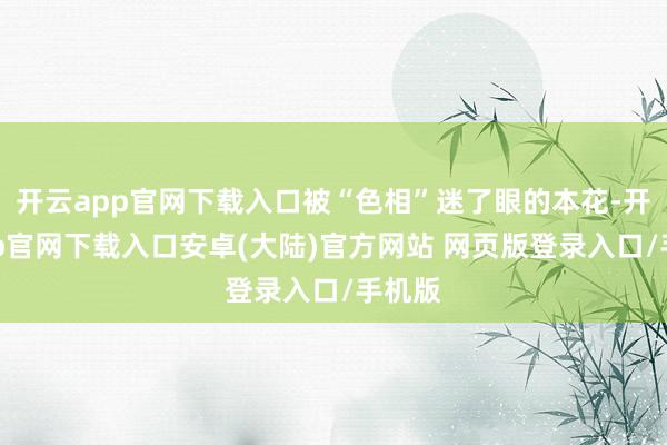开云app官网下载入口被“色相”迷了眼的本花-开云app官网下载入口安卓(大陆)官方网站 网页版登录入口/手机版